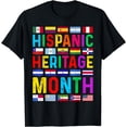 thumbnail image 1 of Hispanic Heritage Month National Latino Countries Flags T-Shirt, 1 of 4