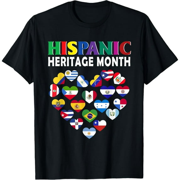 Hispanic Heritage Month National Latino Countries Flags T-Shirt
