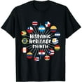 thumbnail image 1 of Hispanic Heritage Month Shirt All Countries Flag Inspiration T-Shirt Black 4X-Large, 1 of 4