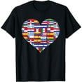 thumbnail image 1 of Hispanic Heritage Month all Countries Flags heart men women T-Shirt, 1 of 3