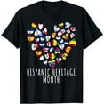 thumbnail image 1 of Hispanic Heritage Month all Countries Flags heart men women T-Shirt, 1 of 5