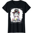 thumbnail image 1 of Hispanic Heritage Month all Countries Flags women messy bun T-Shirt, 1 of 4
