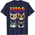 thumbnail image 1 of Hiss Funny Cats Kittens Rock Rockin Unisex T-Shirt for Men Women Kids Toddler,Navy Color,Size YXS, 1 of 5