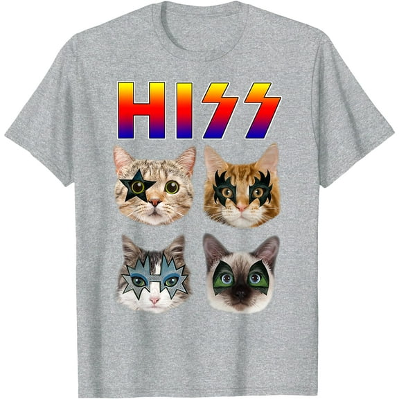 Hiss Funny Cats Kittens Rock Rockin Unisex T-Shirt for Men Women Kids Toddler