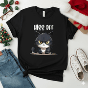 Hiss Off Grumpy Cat Funny Fierce Sarcastic Feline Pet Lover Tabby Animal Unisex T-Shirt V18872, S-5XL