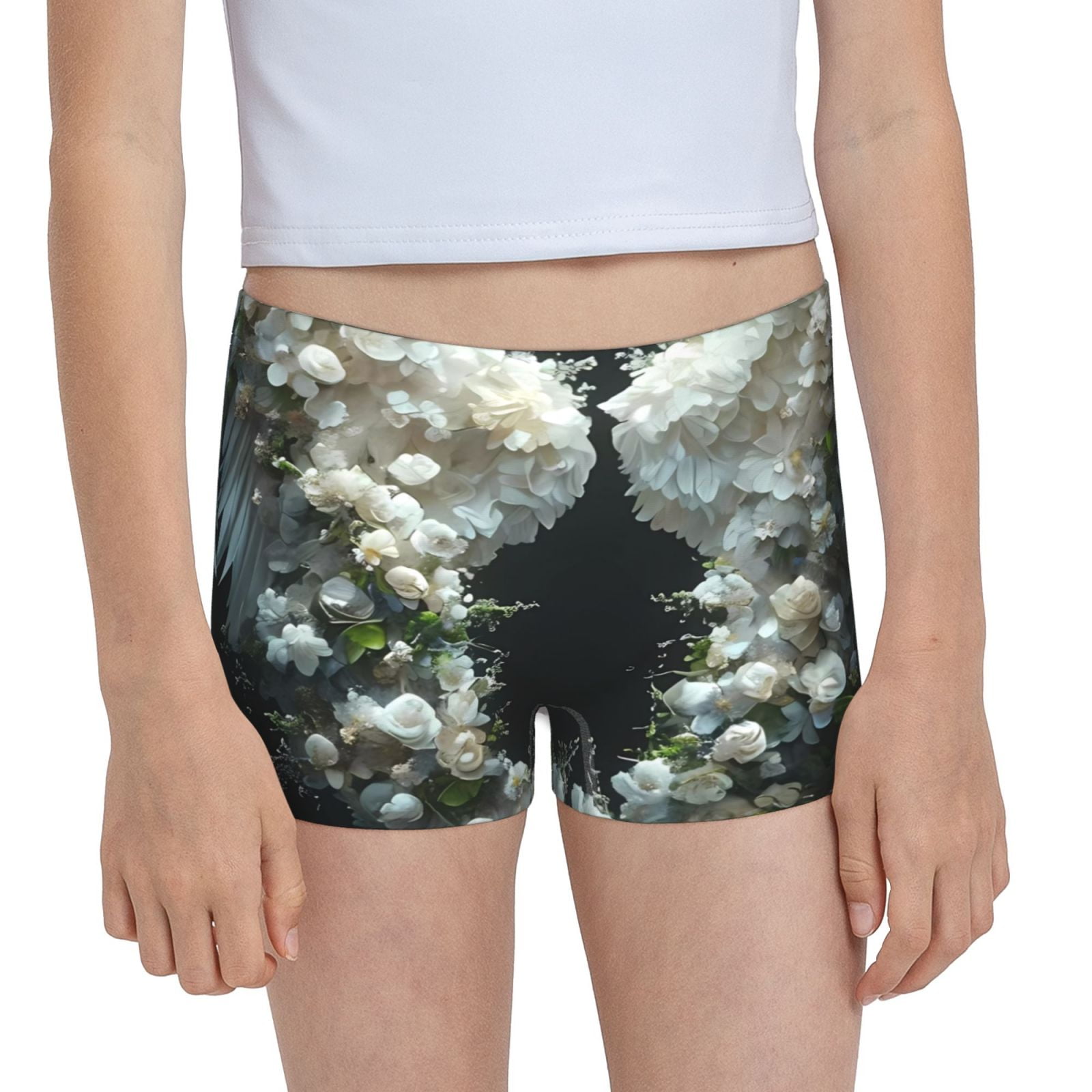 Easygdp Floral Angelic White Wings Girls Hipster Cotton Underwear