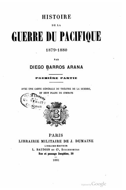 Histoire de la guerre du Pacifique 1879-1880 - PremiÃ¨re Partie, (Paperback)