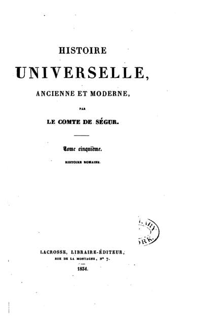 Histoire universelle, ancienne et moderne (Paperback)