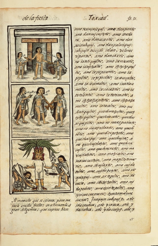 Historia General De Las Cosas De Nueva Espaa Aztec Chronicles Canvas Art - (24 x 36)