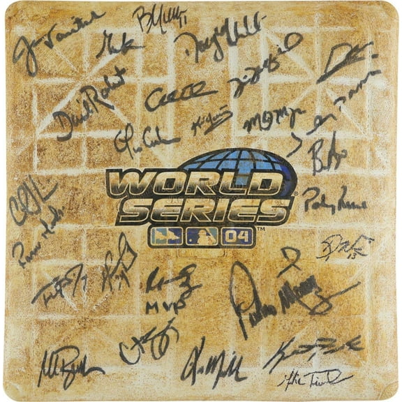 Historic 2004 Boston Red Sox Champs Team Signed Game Used World Series Base PSA