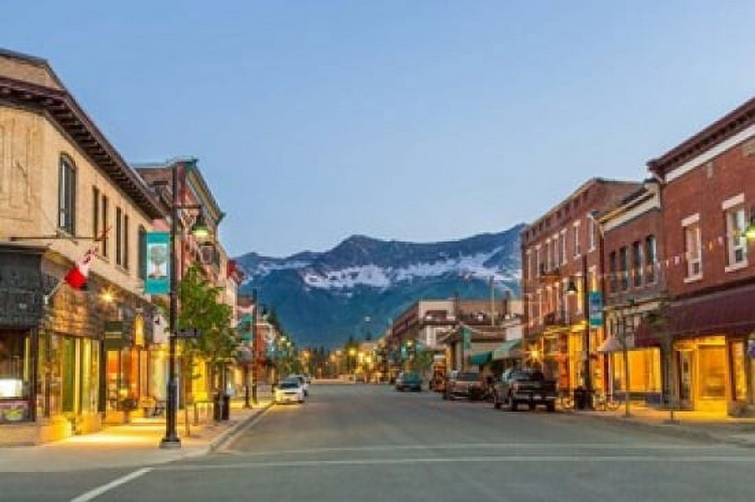 Historic 2nd Street in downtown Fernie British Columbia Canada Canvas Art - Chuck Haney DanitaDelimont (36 x 24)