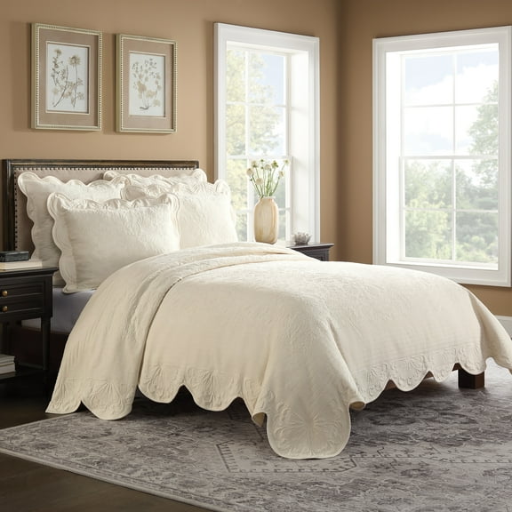 Historic Charleston Charleston Estate Euro Sham, 26 In x 26 In Euro Pillow Cover, Single Sham, Ivory