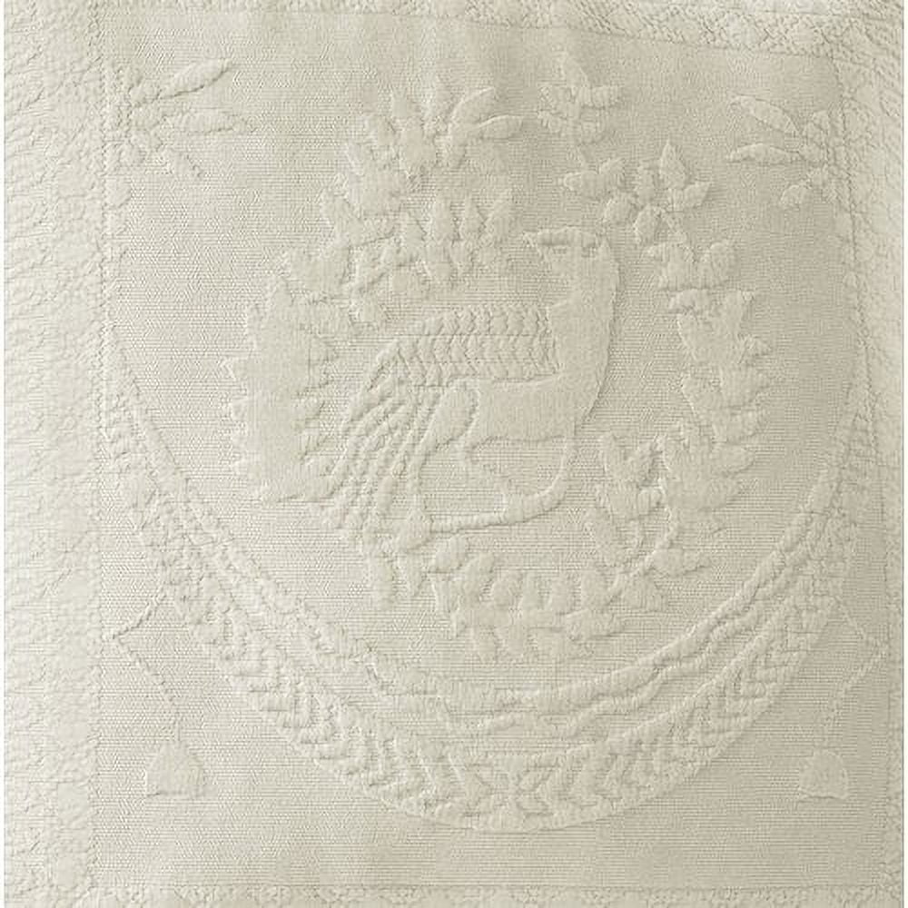 Historic Charleston King Charles Matelasse Queen Bedspread in Ivory