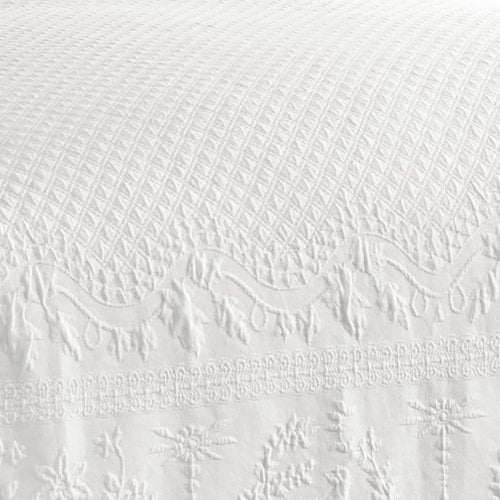White Organic Cotton Reversible Full Bedspread Set