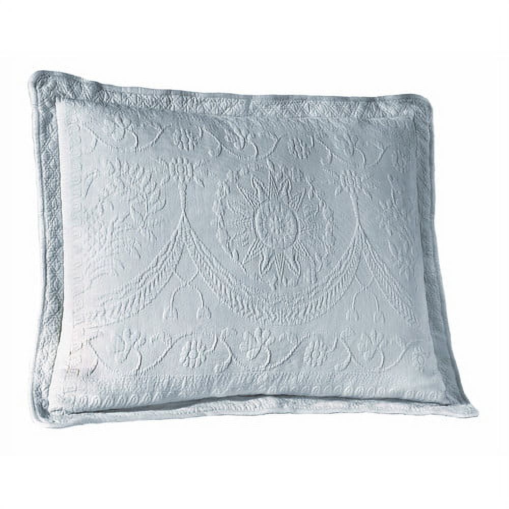 King Blue Cotton Embroidered Hypoallergenic Sham
