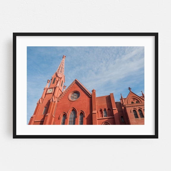 Historic Church in Downtown Washington DC - Washington District of Columbia Photography Architecture Church Cathedral Gothic Religious Art Christian Black Framed Wall Art Print 20 x 30 inches