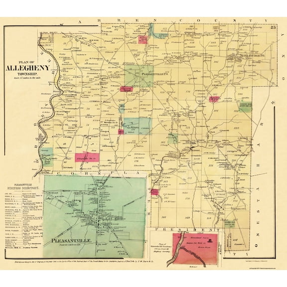 Historic City Map - Allegheny Pennsylvania - Mayer 1865 - 26.06 x 23 - Vintage Wall Art