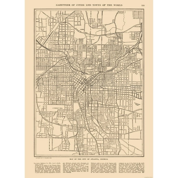 Historic City Map - Atlanta Georgia - Reynold 1921 - 23 x 31.88 - Vintage Wall Art
