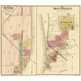 thumbnail image 1 of Historic City Map - Belpre Moundsville Ohio - Hayes 1877 - Vintage Wall Art, 1 of 4