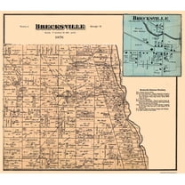 Historic City Map - Brecksville Ohio - Titus 1874- 26 x 23 - Vintage Wall Art