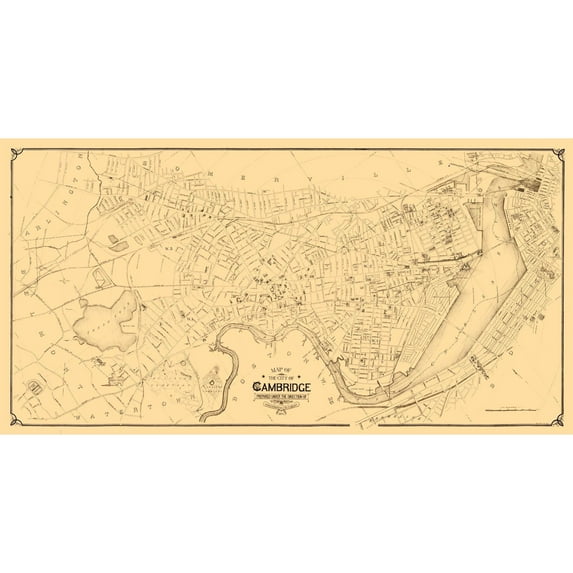 Historic City Map - Cambridge Massachusetts - Hastings 1894 - Vintage Wall Art