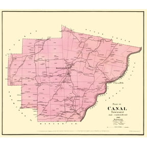 Historic City Map - Canal Pennsylvania - Mayer 1865 - Vintage Wall Art