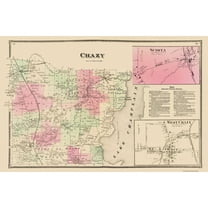 Historic City Map - Chazy New York  - Beers 1869 - 23 x 34.99 - Vintage Wall Art