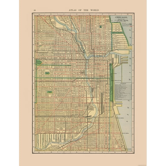 Historic City Map - Chicago Illinois - Hammond 1910 - 23 x 29.87 - Vintage Wall Art