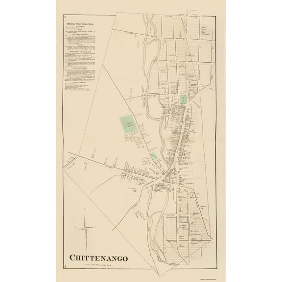 Historic City Map - Chittenango New York - Whitman 1875 - 23 x 38.12 - Vintage Wall Art