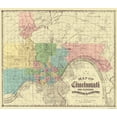 thumbnail image 1 of Historic City Map - Cincinnati Suburbs Ohio - Burgheim 1870 - Vintage Wall Art, 1 of 4