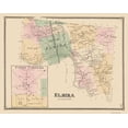 thumbnail image 1 of Historic City Map - Elmira Carrs Corner New York - Beers 1869 - Vintage Wall Art, 1 of 4