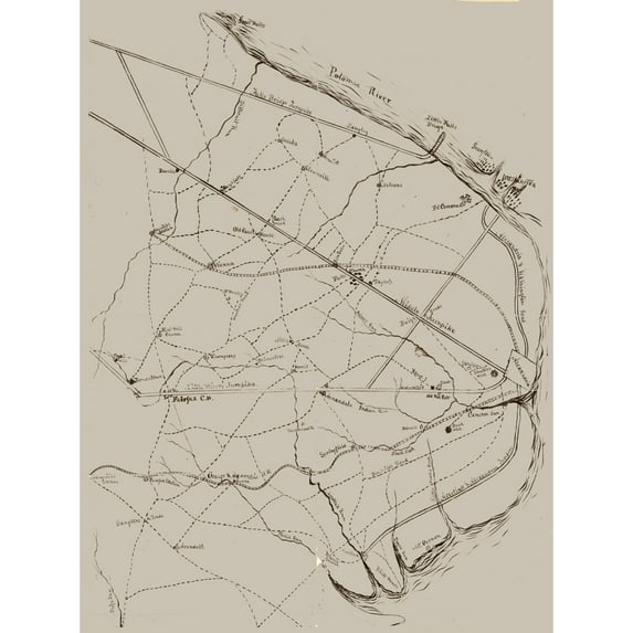 Historic City Map - Fairfax Virginia - 1861 - Vintage Wall Art