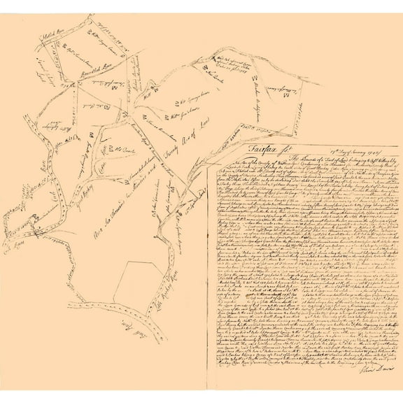 Historic City Map - Fairfax Virginia - Davis 1748 - 24.55 x 23 - Vintage Wall Art