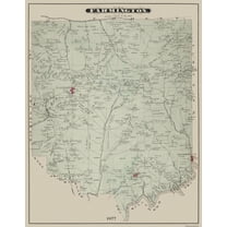 Historic City Map - Farmington Pennsylvania - Caldwell 1877 - 23 x 29.5 - Vintage Wall Art
