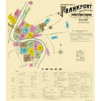Historic City Map - Frankfort Kentucky - Sanborn 1907 - 23 x 26.13 - Vintage Wall Art