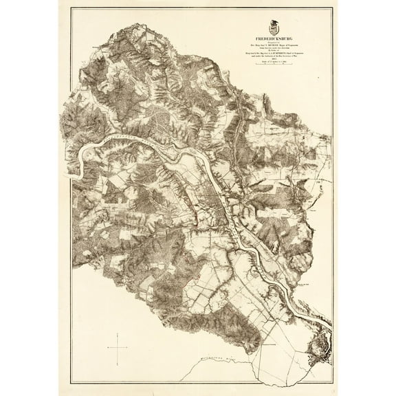 Historic City Map - Fredericksburg Virginia - Milcher 1867 - 23 x 32.57 - Vintage Wall Art