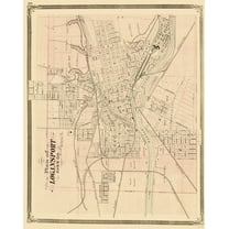 Historic City Map - Logansport Indiana - Baskin 1876 - 23 x 28.99 - Vintage Wall Art