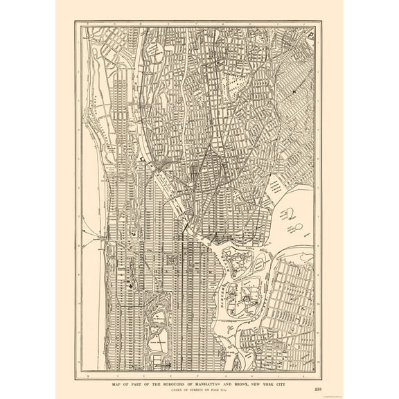 Historic City Map - Manhattan Bronx - New York - Reynold 1921 - 23 x 31.89 - Vintage Wall Art