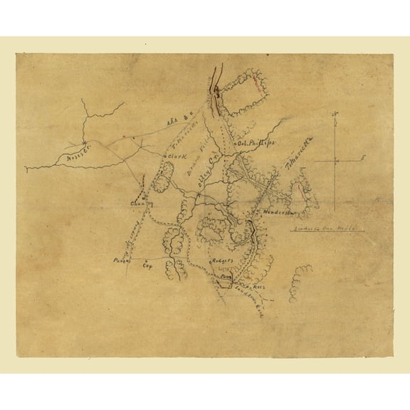 Historic City Map - Marietta Georgia - 1864 - 27.96 x 23 - Vintage Wall Art