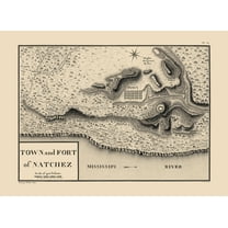 Historic City Map - Natchez Mississippi - Collot 1796 - 23 x 31.60 - Vintage Wall Art