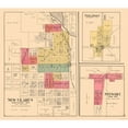 thumbnail image 1 of Historic City Map - New Glarus Twin Grove Stewart Wisconsin - Ogle 1918 - Vintage Wall Art, 1 of 4