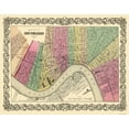 thumbnail image 1 of Historic City Map - New Orleans Louisiana - Colton 1855 - Vintage Wall Art, 1 of 4