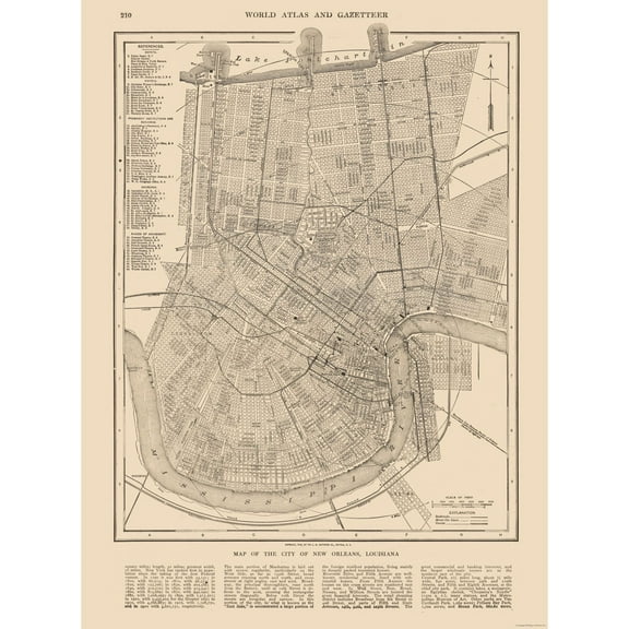 Historic City Map - New Orleans  Louisiana - Reynold 1921 - 23 x 31.00 - Vintage Wall Art