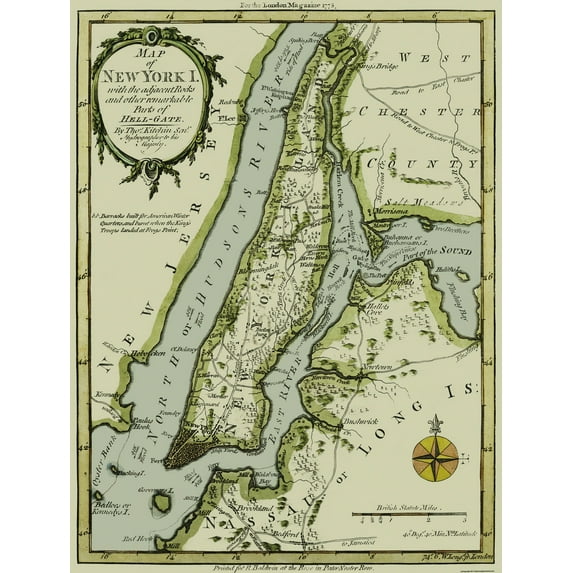 Historic City Map - New York New York - Kitchin 1778 - 23 x 30.5 - Vintage Wall Art