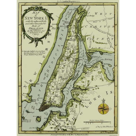 Historic City Map - New York New York - Kitchin 1778 - Vintage Wall Art
