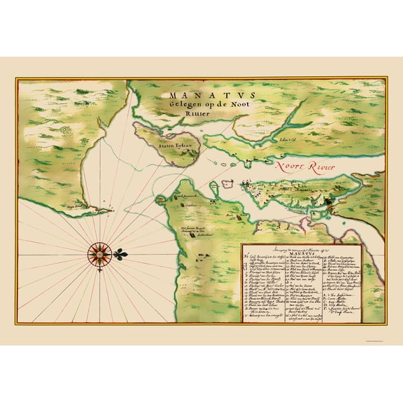 Historic City Map - New York New York - Vinckeboons 1639 - Vintage Wall Art