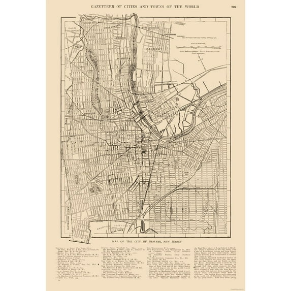 Historic City Map - Newark New Jersey - Reynold 1921 - 23 x 33.61 - Vintage Wall Art