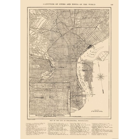 Historic City Map - Philadelphia Pennsylvania - Reynold 1921 - Vintage Wall Art
