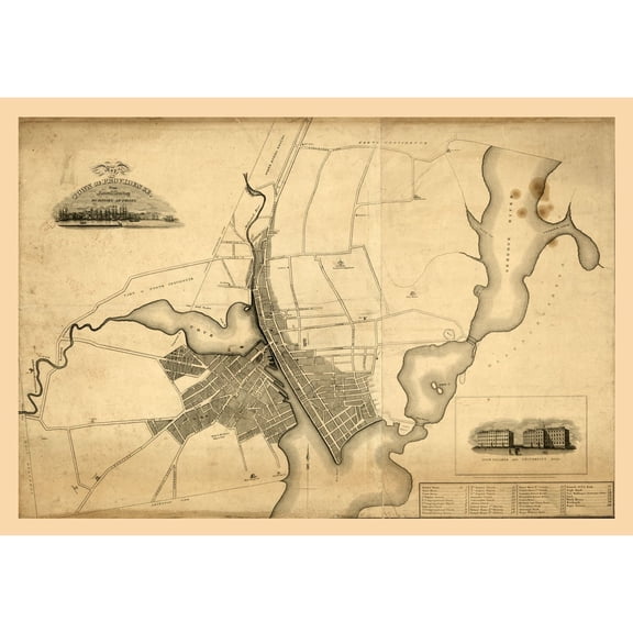 Historic City Map - Providence Rhode Island - Anthony 1823 - 33.24 x 23 - Vintage Wall Art