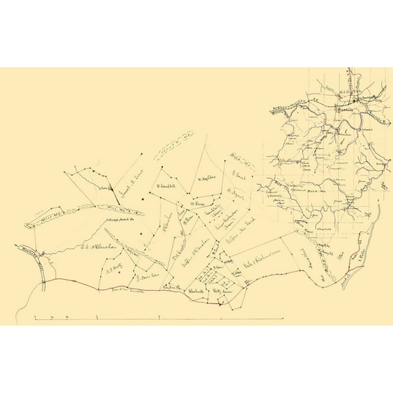 Historic City Map - Roanoke Virginia - 1880 - 35.02 x 23 - Vintage Wall Art